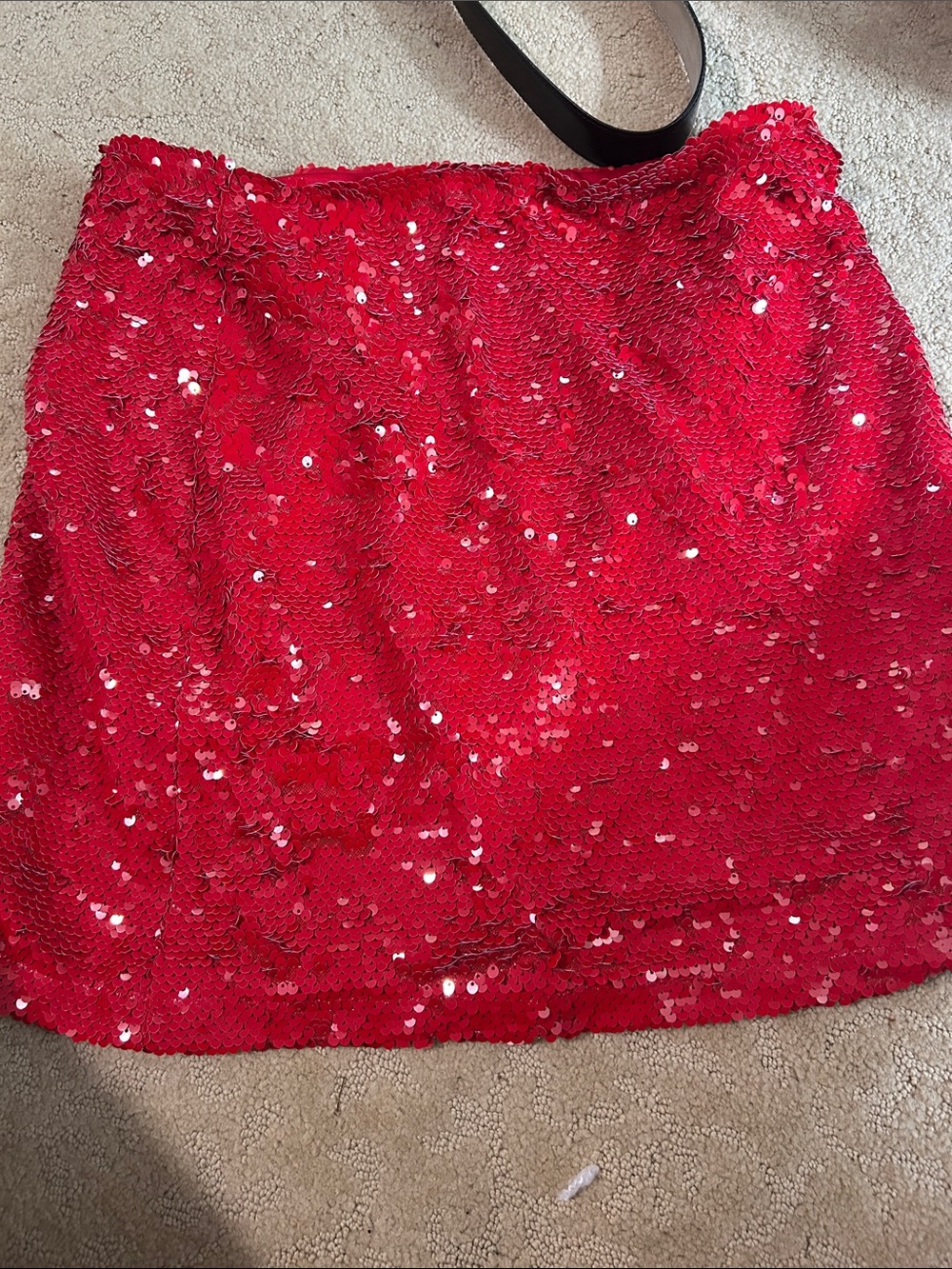 Pink Lily Guilty As Charged Red Sequin Skort